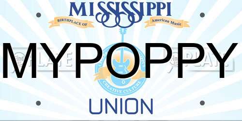 MYPOPPY Mississippi License Plate