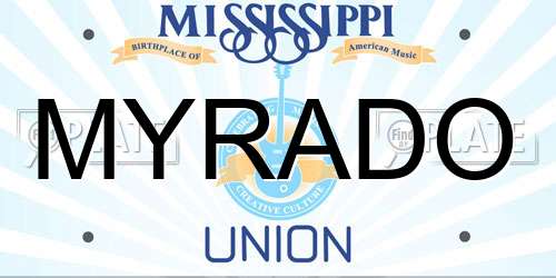 MYRADO Mississippi License Plate