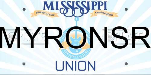 MYRONSR Mississippi License Plate