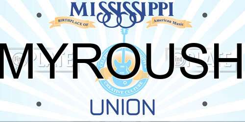 MYROUSH Mississippi License Plate