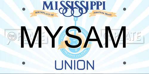 MYSAM Mississippi License Plate