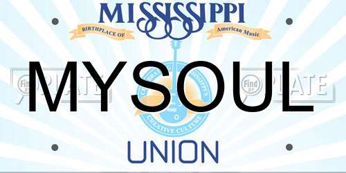 MYSOUL Mississippi License Plate