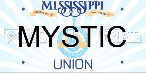 MYSTIC Mississippi License Plate