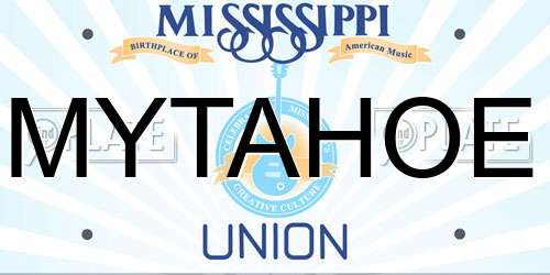 MYTAHOE Mississippi License Plate