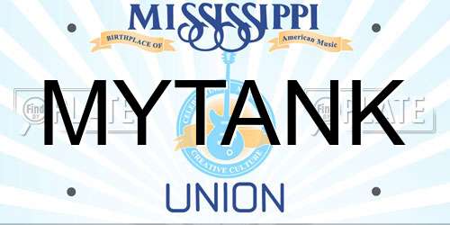 MYTANK Mississippi License Plate