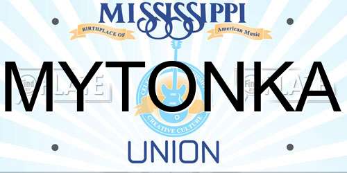 MYTONKA Mississippi License Plate