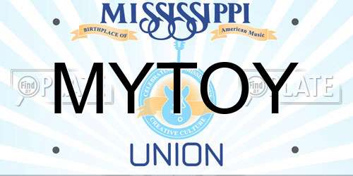 MYTOY Mississippi License Plate