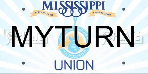 MYTURN Mississippi License Plate