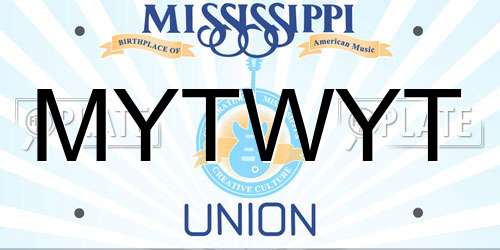 MYTWYT Mississippi License Plate
