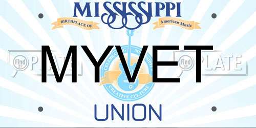 MYVET Mississippi License Plate