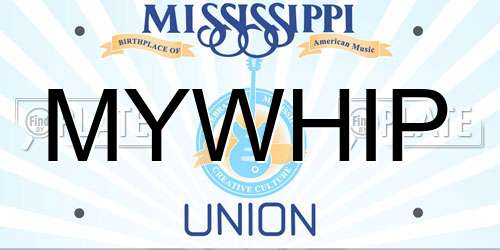 MYWHIP Mississippi License Plate