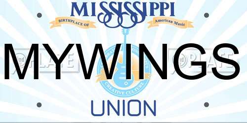 MYWINGS Mississippi License Plate