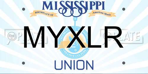 MYXLR Mississippi License Plate