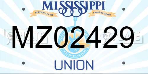 MZ02429 Mississippi License Plate