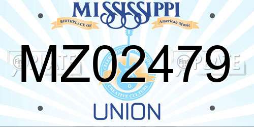 MZ02479 Mississippi License Plate
