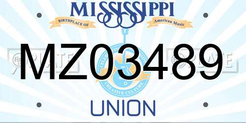MZ03489 Mississippi License Plate