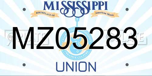 MZ05283 Mississippi License Plate