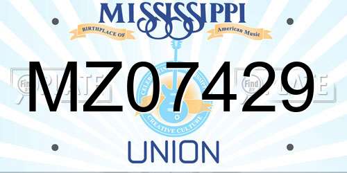 MZ07429 Mississippi License Plate