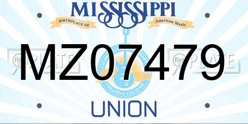 MZ07479 Mississippi License Plate