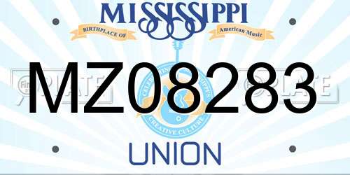 MZ08283 Mississippi License Plate