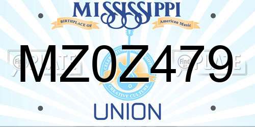 MZ0Z479 Mississippi License Plate
