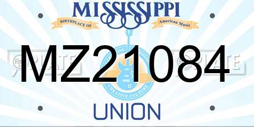 MZ21084 Mississippi License Plate