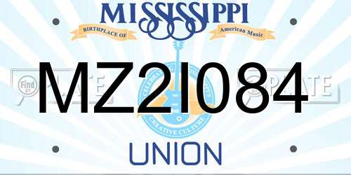 MZ2I084 Mississippi License Plate