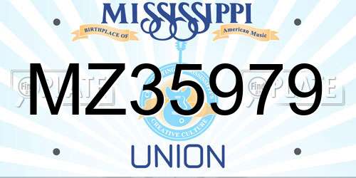 MZ35979 Mississippi License Plate