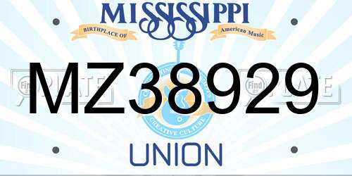 MZ38929 Mississippi License Plate