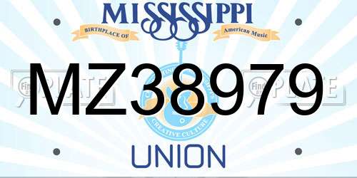 MZ38979 Mississippi License Plate