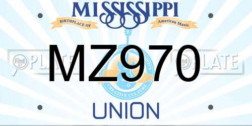 MZ970 Mississippi License Plate