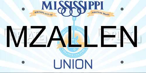 MZALLEN Mississippi License Plate