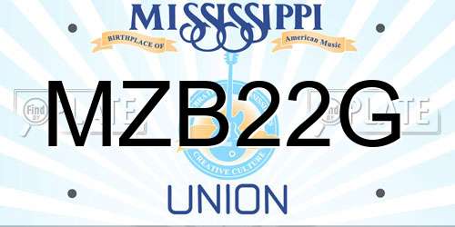 MZB22G Mississippi License Plate
