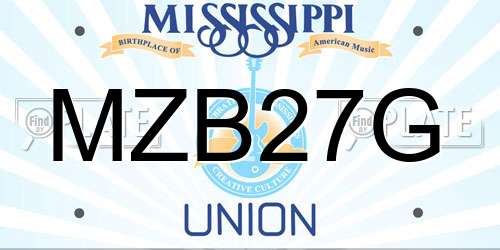 MZB27G Mississippi License Plate