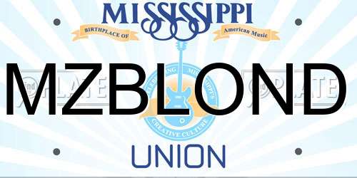 MZBLOND Mississippi License Plate