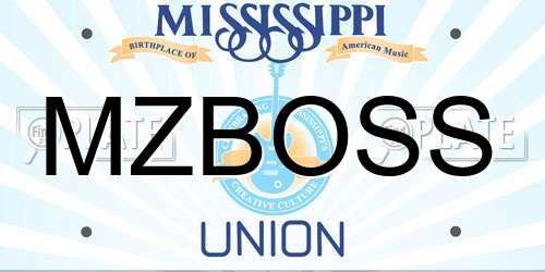 MZBOSS Mississippi License Plate