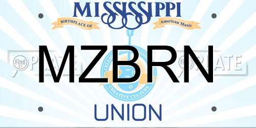 MZBRN Mississippi License Plate