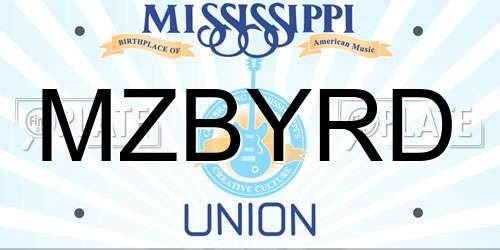 MZBYRD Mississippi License Plate
