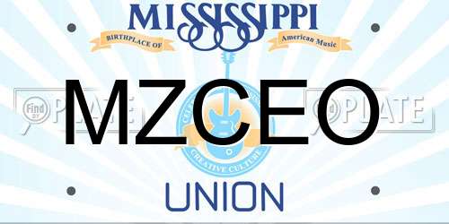 MZCEO Mississippi License Plate