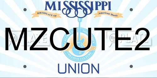 MZCUTE2 Mississippi License Plate