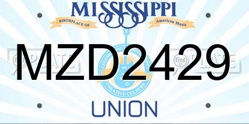 MZD2429 Mississippi License Plate
