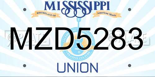 MZD5283 Mississippi License Plate