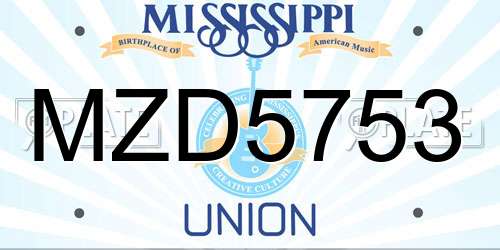 MZD5753 Mississippi License Plate