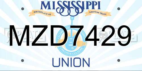 MZD7429 Mississippi License Plate