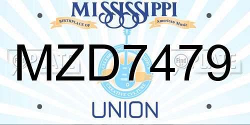 MZD7479 Mississippi License Plate
