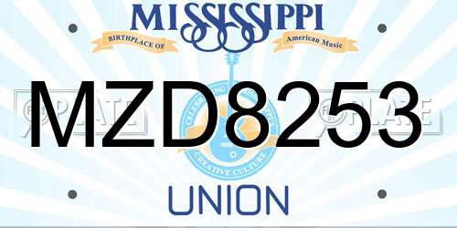 MZD8253 Mississippi License Plate