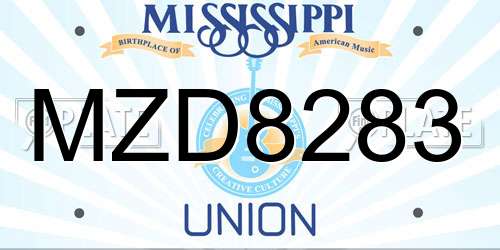 MZD8283 Mississippi License Plate