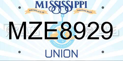 MZE8929 Mississippi License Plate