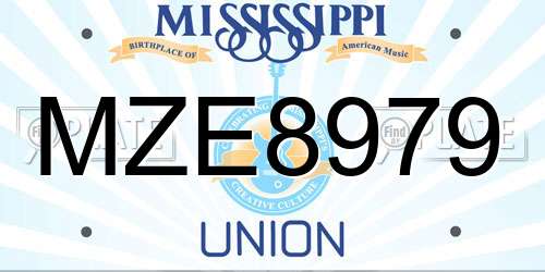 MZE8979 Mississippi License Plate
