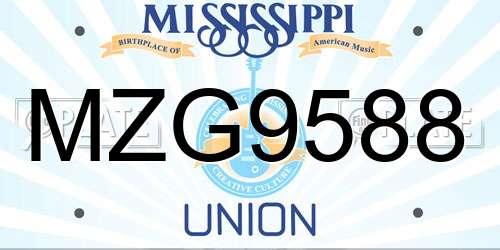 MZG9588 Mississippi License Plate